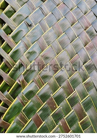 traditional weaving pattern created from coconut palm leaves.