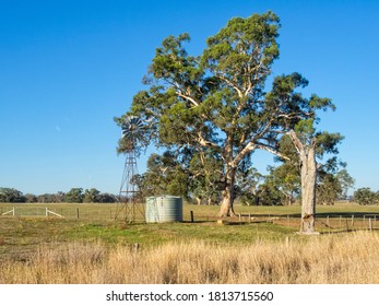 A traditional windmill pump and water tank - Mansfield, Victoria, Australia