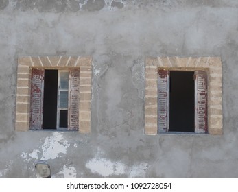 Traditional Windows Of A Building In Essaouira, Morocco