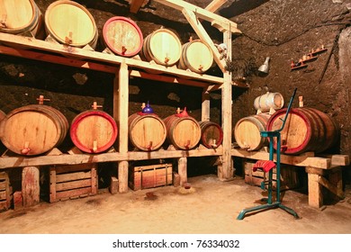 Traditional wine cellar in historic Melnik, Bulgaria.
