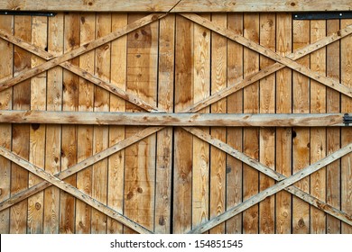 Traditional wooden door with cross