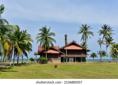 Traditional wooden house with Beautiful nature landscape of Terengganu, Malaysia, Traditional fishing village, Penarik , Terengganu,