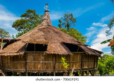 Traditional Wooden Melanau Houses. Kuching Sarawak Culture Village. Borneo, Sarawak, Malaysia