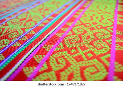 Traditional Woven Fabrics Made By The Dayak Iban Tribe With Various Pattern