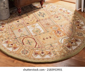 Traditional woven oriental wool area rug. - Shutterstock ID 2183953901