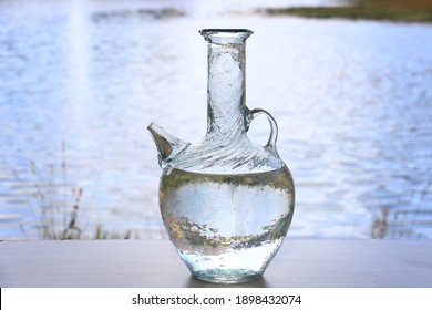 A traditonal Lebanese glass water jug called ebrik.