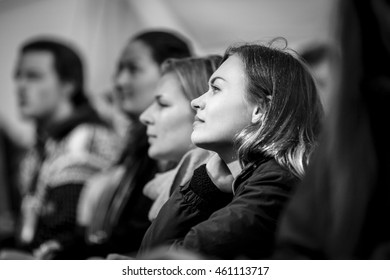 Traena, Norway - July 07 2016: Audience At Concert Of Scottish Singer C Duncan At Traenafestival, Music Festival Taking Place On The Small Island Of Traena