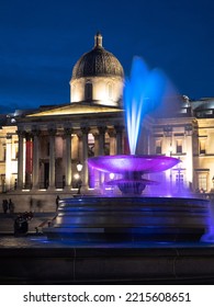 Trafalgar Square Fountain At Night