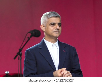 Trafalgar Square, London – 08th June 2019 – Special Guest, The Mayor Of London, Mr Sadiq Khan, On Stage At The Eid In The Square Event In Central London