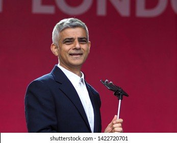 Trafalgar Square, London – 08th June 2019 – Special Guest, The Mayor Of London, Mr Sadiq Khan, On Stage At The Eid In The Square Event In Central London