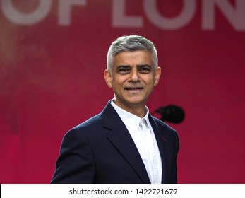 Trafalgar Square, London – 08th June 2019 – Special Guest, The Mayor Of London, Mr Sadiq Khan, On Stage At The Eid In The Square Event In Central London