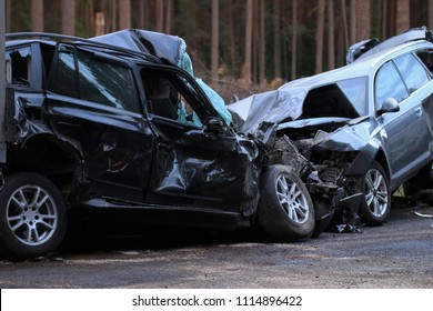 Traffic Accident Resulting in a Crushed Cars