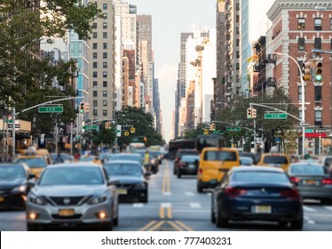 Traffic Along 3rd Avenue In Manhattan New York City