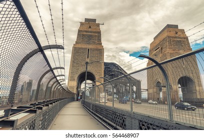 Traffic Along Sydney Harbour Bridge.