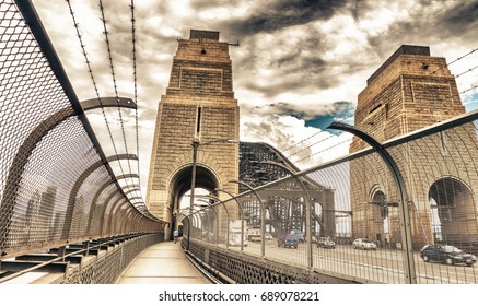 Traffic Along Sydney Harbour Bridge.