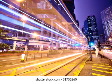 Traffic Car Light Stream At Night