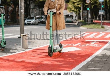 Similar – Traffic sign with electric scooter