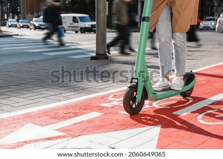 Similar – Traffic sign with electric scooter