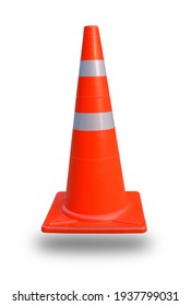 Traffic Cone Isolated On White Background.