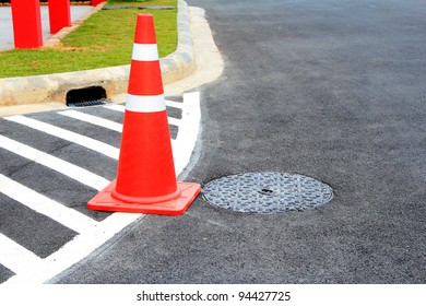 Traffic Cone On Car Park