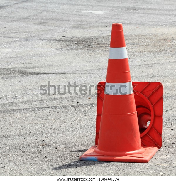 Traffic cone on the
road