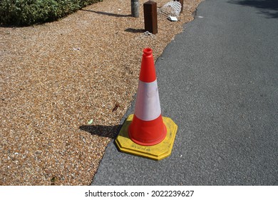 Traffic Cone On The Side Of The Road