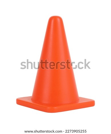Traffic cone orange pylon isolated on white background
