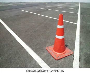 Traffic Cone In Parking Lot