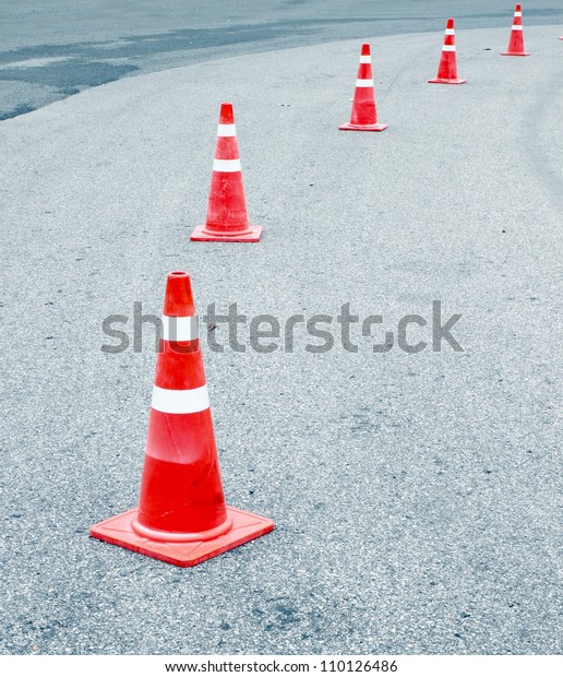 traffic cones on the\
road