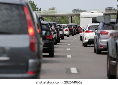 Traffic congestion in the highway for holidays - Shutterstock ID 2026449662