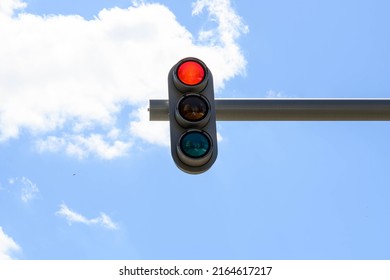 Traffic Control Light, Blue Sky.