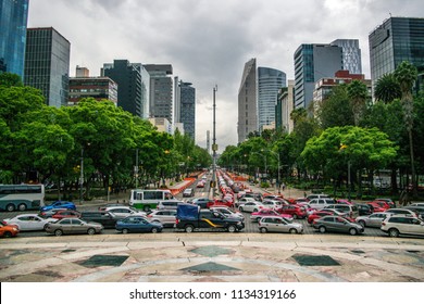 Traffic In Downtown Mexico City, Mexico