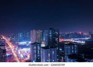 Traffic flow in the night scene - Shutterstock ID 1264550749