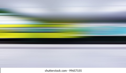 Traffic with high dynamic motion blur speed on train station