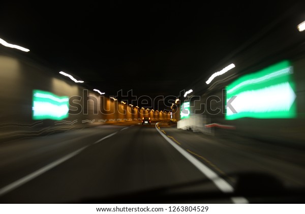 Traffic in a highway tunnel in the province of
Alicante, Costa Blanca,
Spain