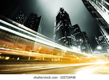 traffic in Hong Kong at night - Shutterstock ID 103724948