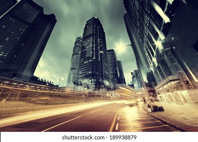 traffic in Hong Kong at sunset time - Shutterstock ID 189938879