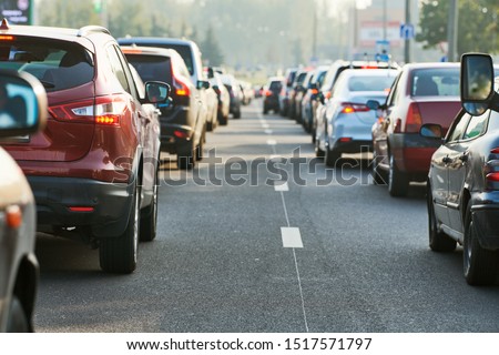 traffic jam or automobile collapse in a city street road