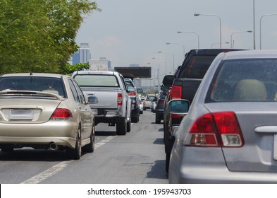 Traffic Jam On Express Way Bangkok, Thailand