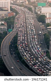 Traffic jam on express way Bangkok, Thailand 