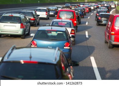 Traffic Jam On A Freeway