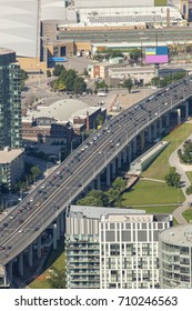 A Traffic Jam On The Gardiner Expressway In Toronto