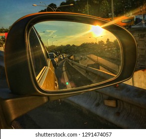 traffic jam sunset