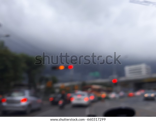 Traffic jam when it rains\
blur.