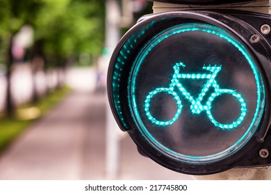 Traffic Light For Bikes - Close Up