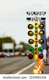 Traffic Light For Drag Racing. Starting System In Drag Racing