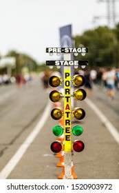 Traffic Light For Drag Racing. Starting System In Drag Racing