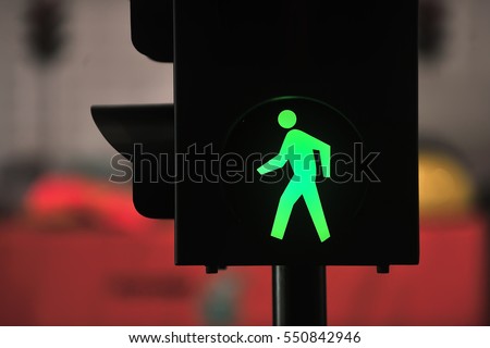 traffic light with green light and safe to move ( Pedestrian Traffic Lights  )