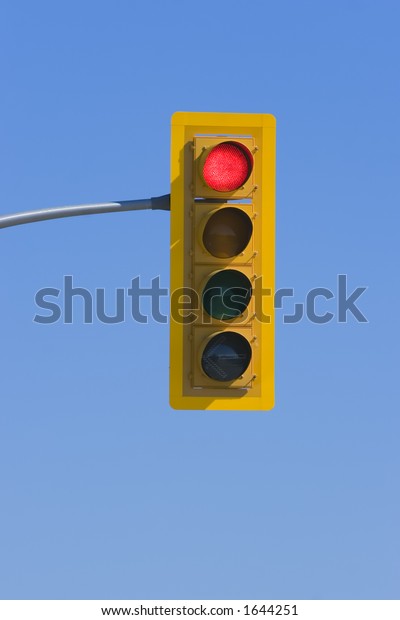 Traffic light indicating\
traffic to stop