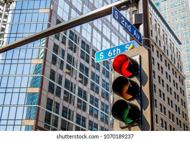 Traffic Light Intersection Downtown